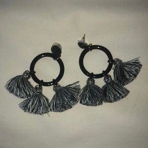 Black metal earrings